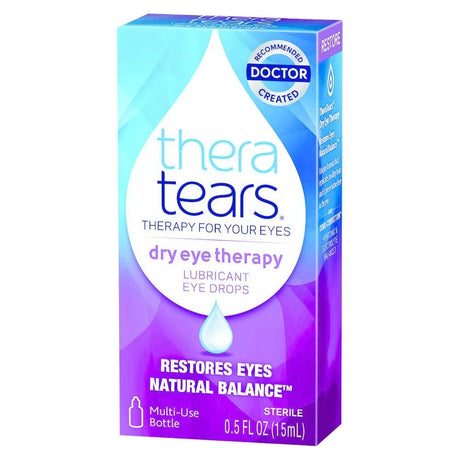 Theratears Dry Eye Therapy Lubricating Eye Drops for Dry Eyes, 0.5 Fl Oz Bottle