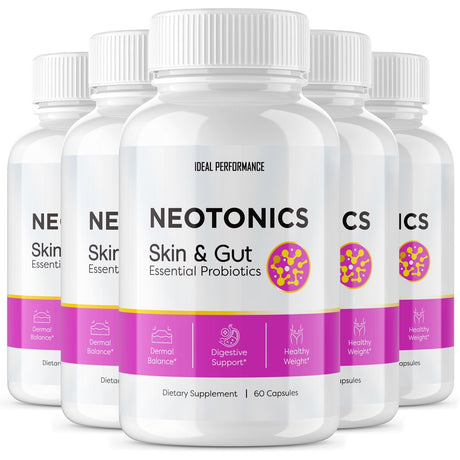 Neotonics Skin & Gut - Official - Neotonics Advanced Formula Skincare Supplement Reviews Neo Tonics Capsules Skin and Gut Health, 5 Pack