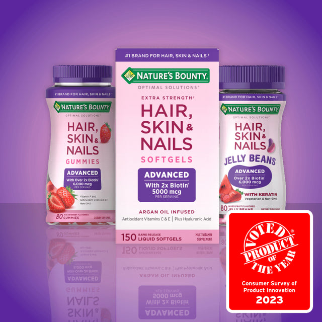 Nature’S Bounty Advanced Hair, Skin and Nails Vitamin Gummies with Biotin, 180Ct