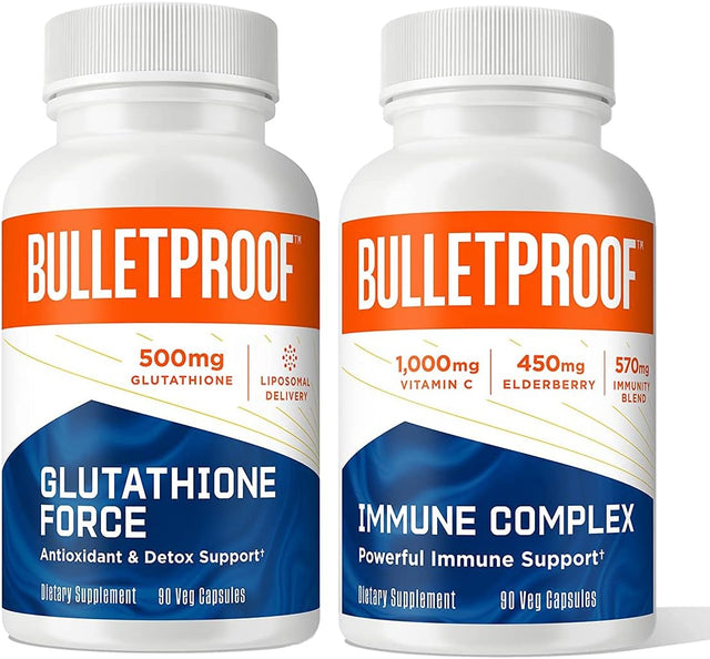 Bulletproof Immunity Bundle, Bundle and save with Immune Complex, 90 Capsules, and Glutathione Force, 90 Capsules, Antioxidants, Vitamin C, and Elderberry Kit