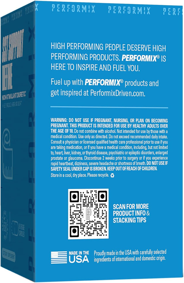 PERFORMIX SST Support Define Non-Simulant Diuretic - 60 Veggie Capsules - Reduce Water and Bloating - Support Urinary Tract Health & Full Body Cleanse with Dandelion Extract & Apple Cider Vinegar