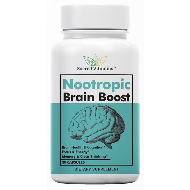 Premium Brain Booster Nootropic for Energy, Focus, Cognition, Memory Support, and Mood Boost - Complete Brain Supplement for Men and Women - 60 Dietary Capsules