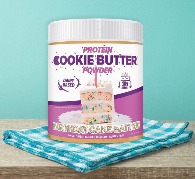 Whey Protein Cookie Butter Powder - Birthday Cake Batter | Keto-Friendly, Low Carb, No Added Sugars, Gluten-Free | Easy to Mix, Bake and Spread | 7.9Oz