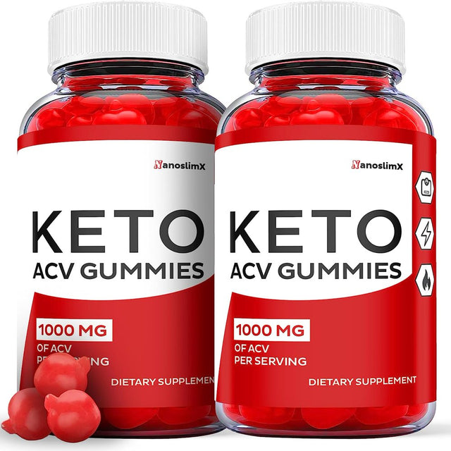 (2 Pack) Nano Slim X Keto ACV Gummies - Supplement for Weight Loss - Energy & Focus Boosting Dietary Supplements for Weight Management & Metabolism - Fat Burn - 120 Gummies