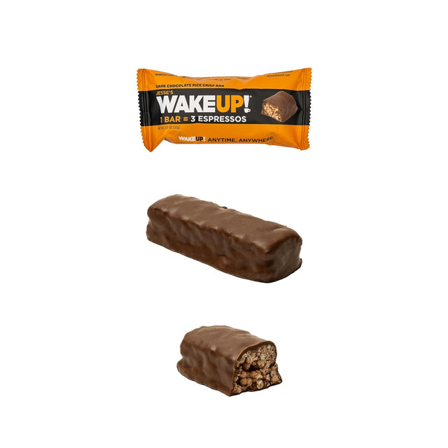 WAKE UP! Caffeinated Chocolate Protein Bars Gluten Free, Vegan Energy 250Mg Plant Based Caffeine, Kosher Boost Focus (1 Bar = 3 Espressos) 6 Pack