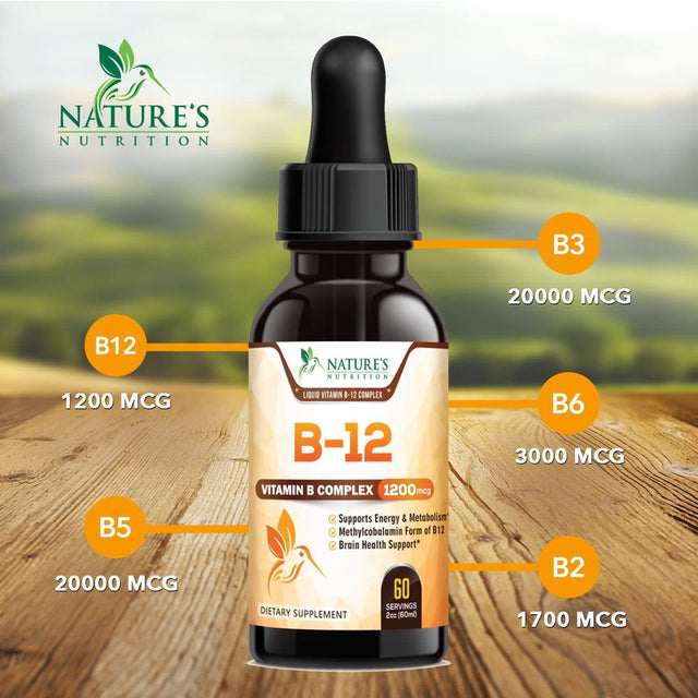 Vitamin B12 Energy Drops 1200 Mcg - Extra Strength Vitamin B-12 Dietary Supplement for Energy, Liquid Methylcobalamin B12 Vitamins for Adults, Gluten-Free Vitamin B 12 over 1000 Mcg - 2 Fl Oz