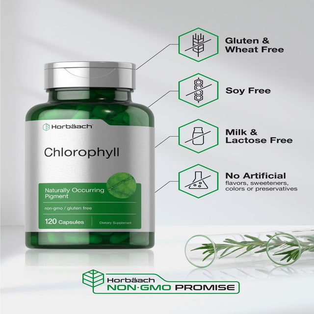 Chlorophyll Capsules | 120 Count | Naturally-Occurring Pigment | by Horbaach