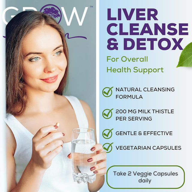 Liver Cleanse Detox & Repair Formula - Herbal Liver Support Supplement with Milk Thistle Dandelion Root Turmeric and Artichoke Extract for Liver Health, 60 Capsules