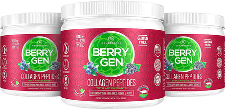 Berry Gen: Restore Collagen Powder with Antioxidants from Blackberry and Blueberry Extracts - 90 Servings - Natural Dual Action Formula - Supports Joints, Hair, Skin, and Nails - Made in the USA