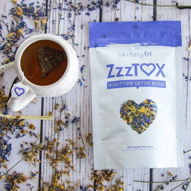 Skinnyfit Zzztox Nighttime Detox Tea: Caffeine-Free, All-Natural, Laxative-Free, Chamomile, Lavender, Vegan, Supports Weight Loss, Helps Fight Toxins, Restful Sleep, Non-Gmo, 28 Servings