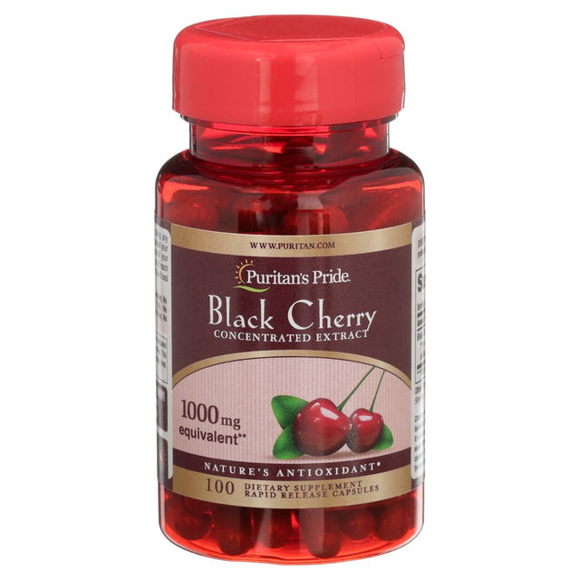 Puritans Pride Black Cherry 1000 Mg Capsules, 100 Count