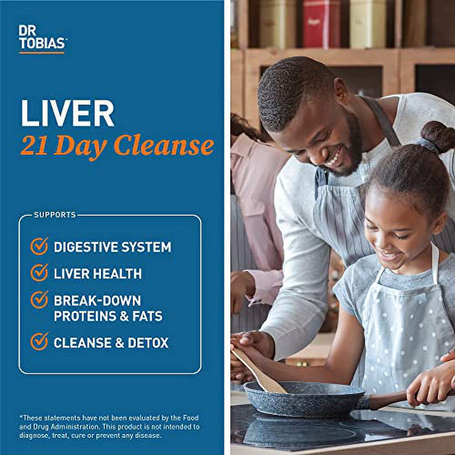 Dr Tobias Liver 21 Day Cleanse, Herbal Liver Detox Cleanse with Solarplast Artichoke Extract Milk Thistle & Dandelion Extract Liver Cleanse & Detox 63 Vegetable Capsules 3 Daily 126 Count (Pack of 2)