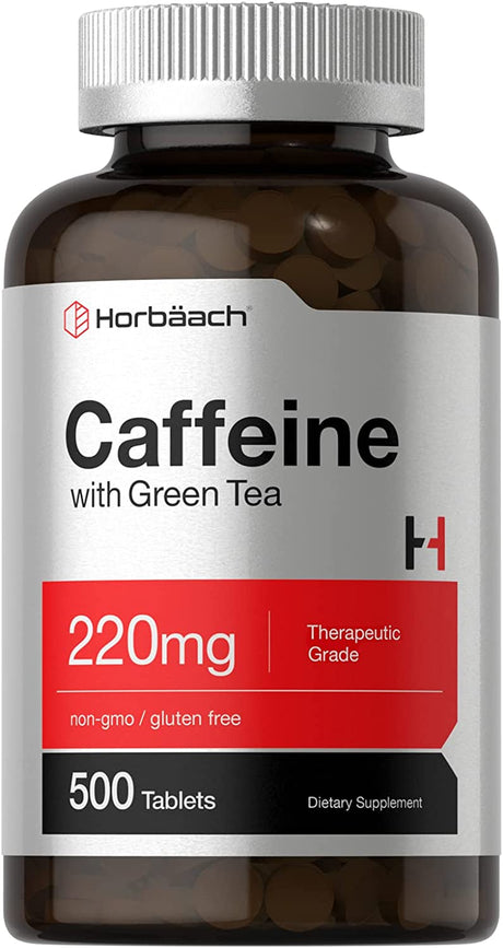 Caffeine Pills 200Mg with Green Tea | 500 Tablets | Vegetarian, Non-Gmo & Gluten Free | by Horbaach