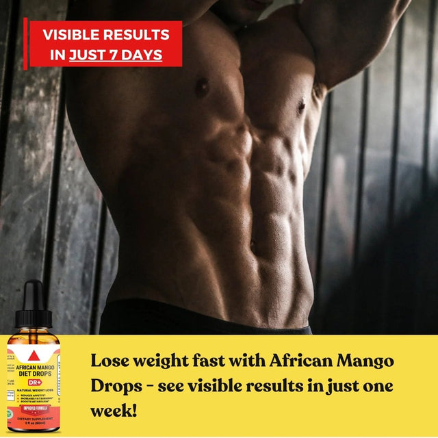 Natural African Mango Diet Drops: Fast-Acting Weight Loss Solution, Belly Fat Burner Drops to Lose Stomach Fat | 3-Pack