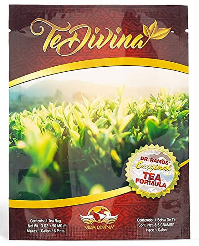 Tedivina Detox Tea All Organic Healthy Cleansing Formula, Caffeine Free All Natural Colon Cleanse Digestive Tea and Body Detox, 12 Blended Herbs - Original Flavor by Vida Divina | 0.3Oz (Single Pack)