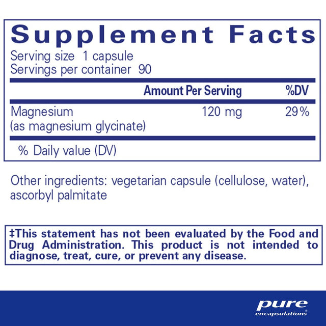 Pure Encapsulations Magnesium (Glycinate) | Supplement to Support Stress Relief, Sleep, Heart Health, Nerves, Muscles, and Metabolism* | 90 Capsules