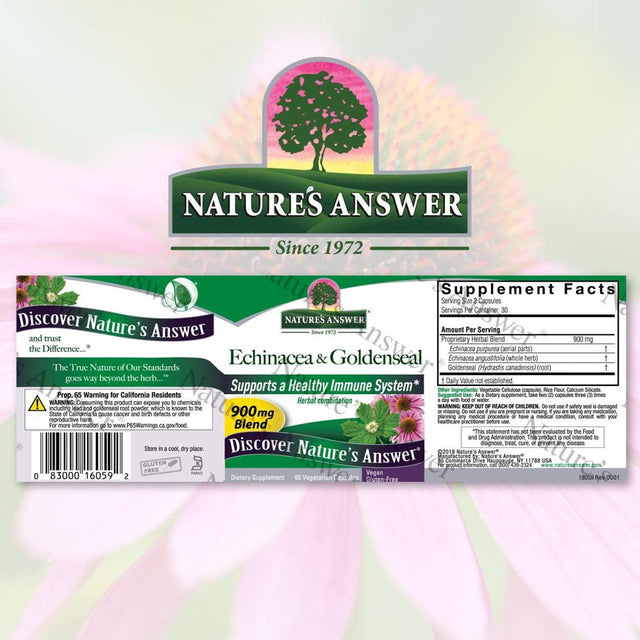 Nature'S Truth Echinacea & Goldenseal Root Natural Whole Herb 100Ct, 5-Pack