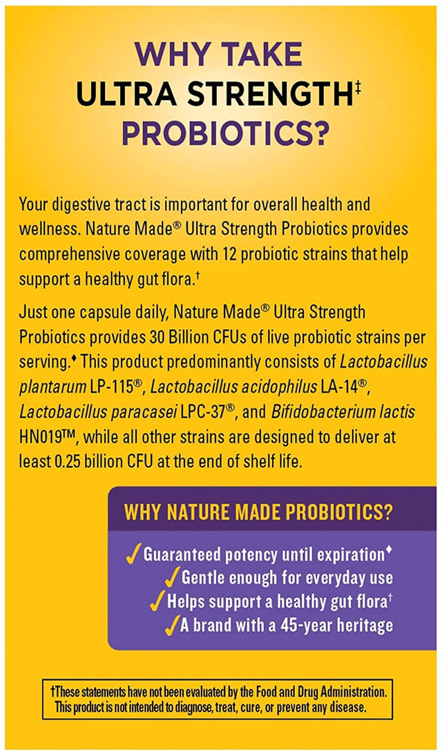 Nature Made Ultra Strength Probiotic Capsules, 25 Ea (Pack of 3)