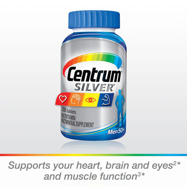 Centrum Silver Men Multivitamin/Multimineral Supplement Tablet, Vitamin D3, Age 50 and Older (250 Ct.)