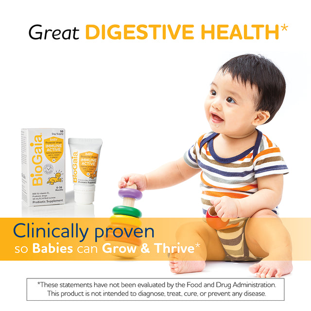 Biogaia Protectis Immune Active BABY Probiotic Drops | Clinically Proven Probiotic + Vitamin D | Promotes the Development of Healthy Immune & Digestive Systems in Babies & Infants | 50 Day Supply