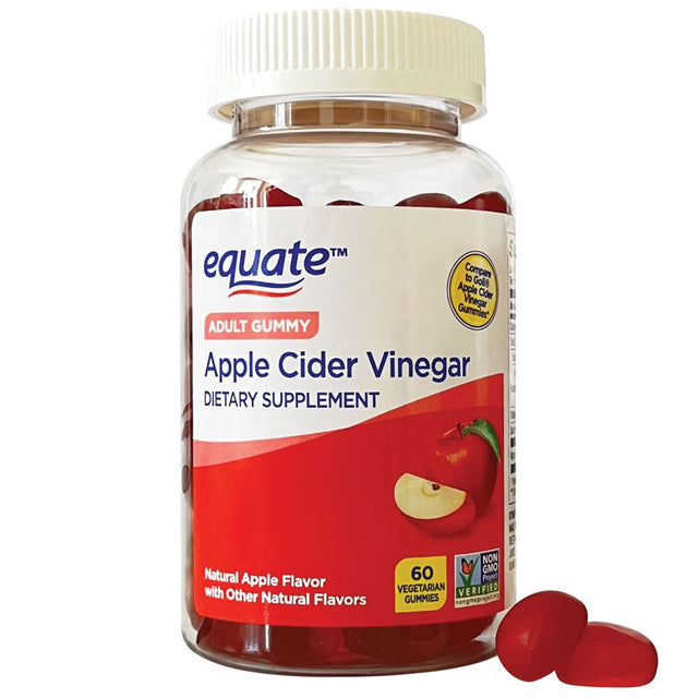 Equate Non GMO Dietary Supplement Gummies, Apple Cider Vinegar, 500 Mg, 60 Count