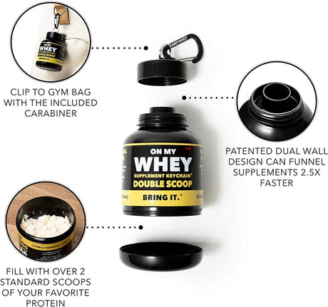 Single Scoop (75Cc) + Double Scoop (180Cc) Combo Pack Protein Powder and Supplement Funnel Keychain