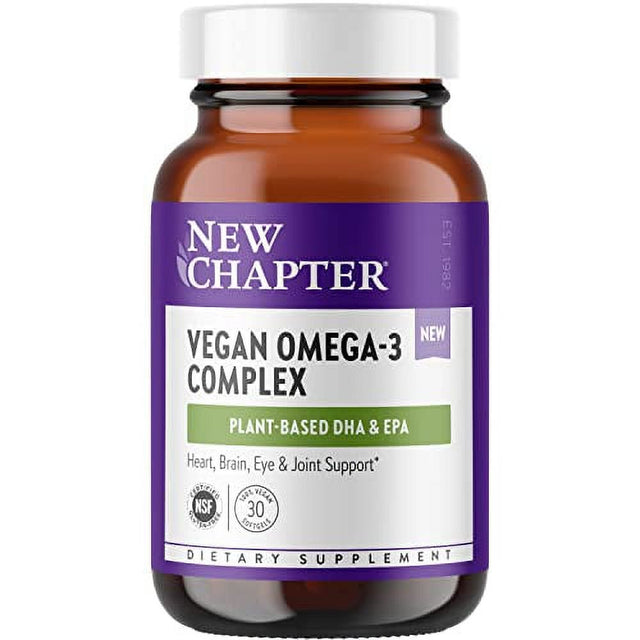 New Chapter Vegan DHA, EPA, and DPA Supplement- Vegan Omega-3 Complex- 30 Vegan Softgels