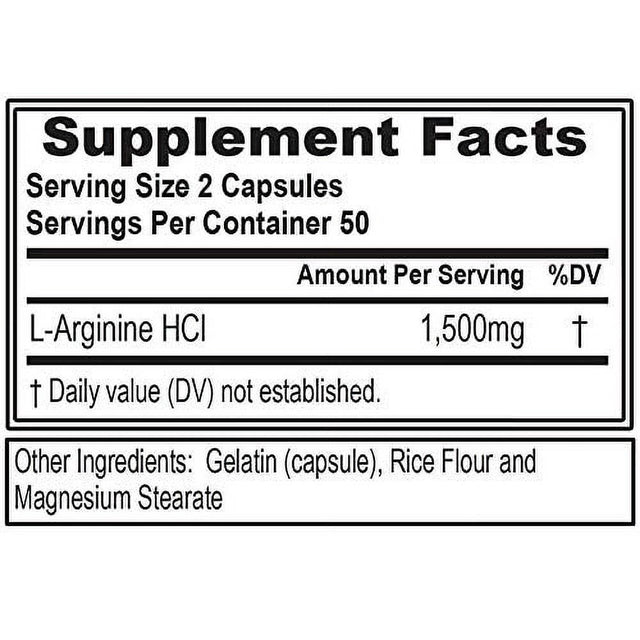 Evlution Nutrition L-Arginine 1500 Mg, Ultra-Pure Nitric Oxide Supplement, Muscle Growth and Vascularity, Energy and Stamina, Powerful NO Booster, Essential Amino Acids (50 Servings)