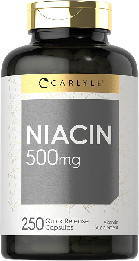 Niacin 500Mg | 250 Capsules | Essential Vitamin | by Carlyle