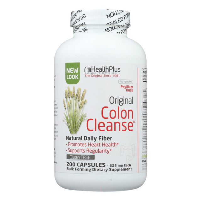 Health plus Original Colon Cleanser Natural Daily Fiber Gluten Free, 200 Ct, 3 Pack