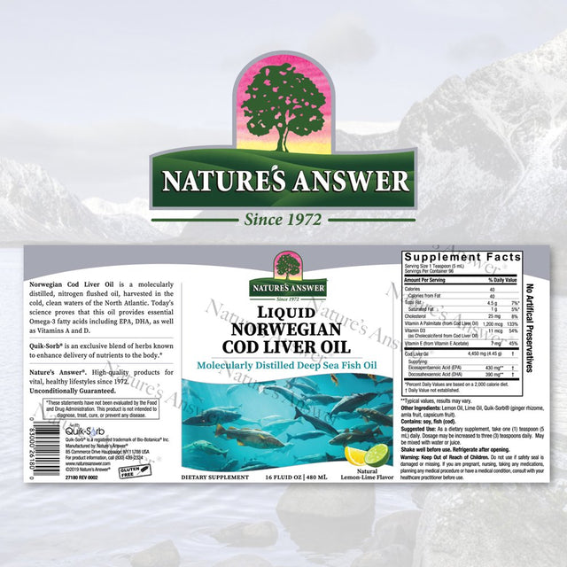 Cod Liver Oil Liquid 16Oz.