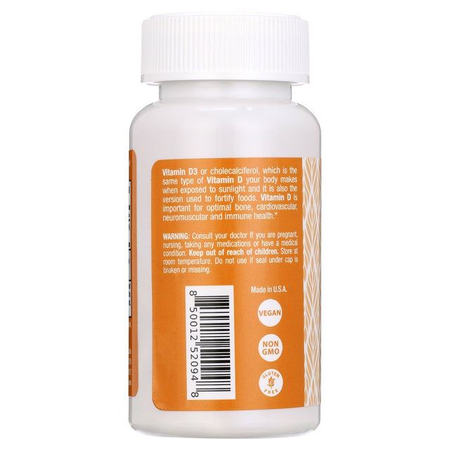 Safrel Vitamin D3 50,000 IU (As Cholecalciferol), Once Weekly Dose, 1250 Mcg, 60 Veggie Capsules for Bones, Teeth, and Immune Support