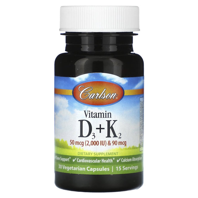 Carlson Labs - Vitamin D3 + K2 - 30 Capsules