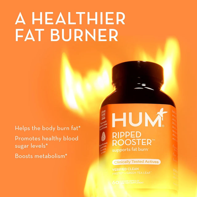 HUM Ripped Rooster - Natural Green Tea Supplement to Boost Metabolism, Control Cravings, Burn Fat & Support a Healthy Diet & Weight Management (60 Capsules)