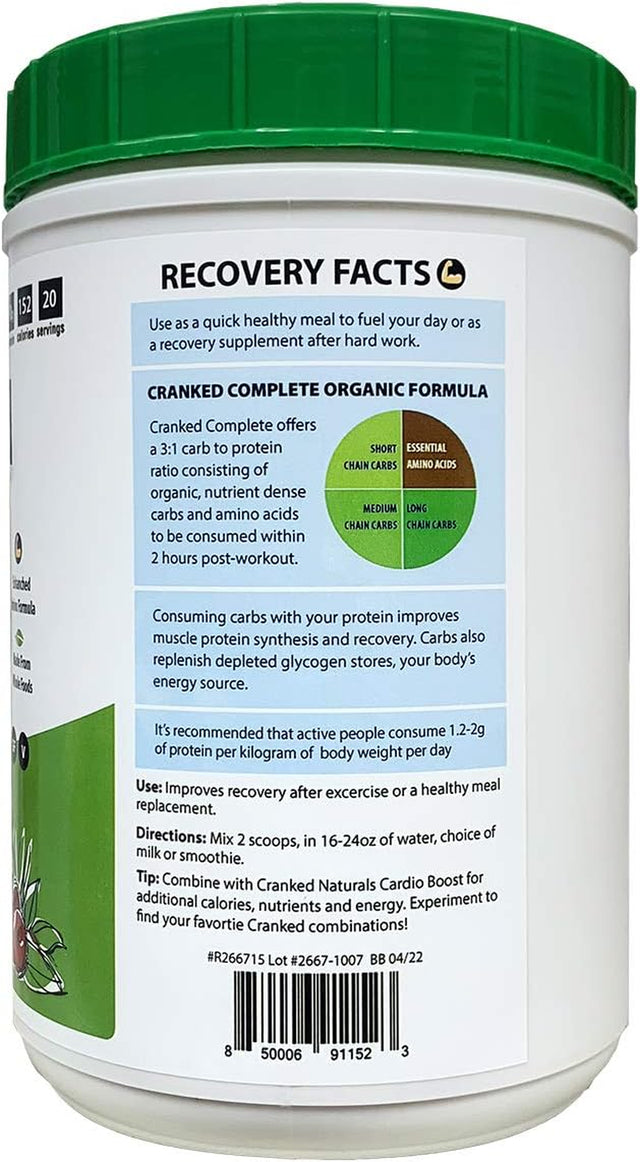 Complete Meal Replacement & Recovery Drink Mix 1.6Lb, 40 Servings - Fruits, Greens, Plant Based Protein and Amino Powder Blend for Muscle Recovery, Healthy Meal on the Go, Organic, Gluten Free, Vegan