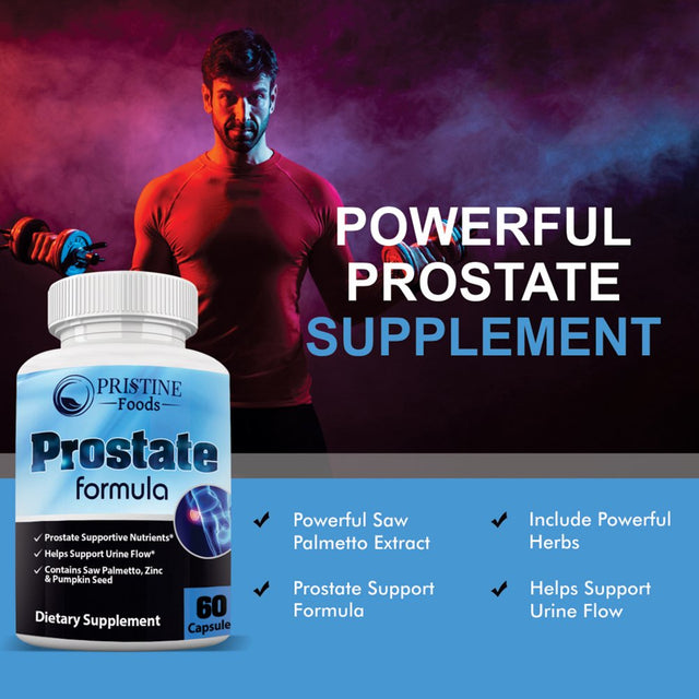 Pristine Foods Prostate Support Supplement - Improves Urinary Health, Bladder Discomfort, Reduce Nighttime Urination, Promote Sleep - 2 Pack