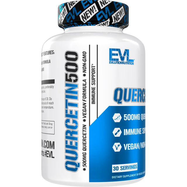 Quercetin 500Mg Antioxidant Supplement - Extra Strength Quercetin Dihydrate Flavonoid for Daily Immune Support & Bone and Joint Health - EVL Nutrition Quercetin 30Ct Capsules