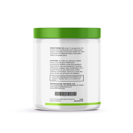 Ital Vitals Super Greens - Proprietary Superfood Blend - over 20 Most Effective Superfoods Organic Vegan - Probiotics and Enzymes- Improves Gut Health - Weight Control - 30-Day Supply - (Cinnamon).