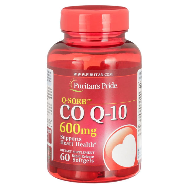 Puritan'S Pride Q-Sorb Coq10 (Coenzyme Q10) 600 Mg, Natural Antioxidant, Dietary Supplement for Blood Pressue Management, 60 Rapid Release Softgels