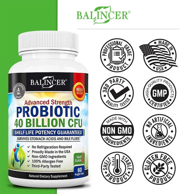 Balincer Probiotic Supplement - Aids Weight Loss & Improves Gut Health, Natural Detoxification, Fat Burning, Weight, Regularity & Digestion