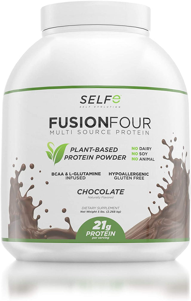 Fusionfour Vegan Protein Powder - 21G Plant-Based Protein Powder - Gluten Free, Dairy Free and Soy-Free, Perfect for Smoothies and Shakes - Chocolate Flavored - 5Lbs