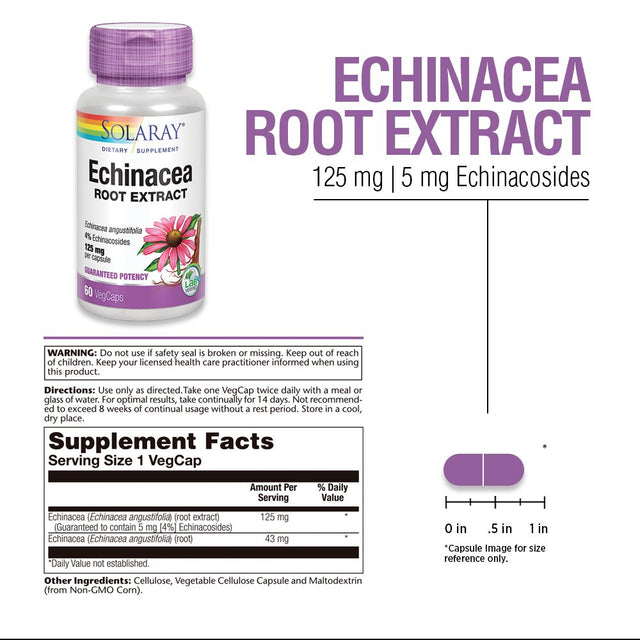 Solaray Echinacea Angustifolia Extract 125 Mg - 60 Capsules