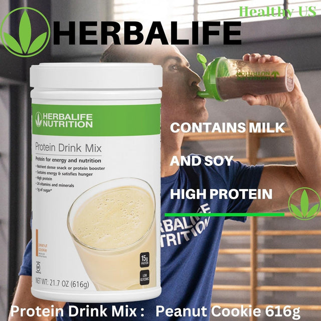 Herbalifeprotein Drink Mix: Peanut Cookie 616 G, Nutrient Dense Healthy Snack, Protein Booster, Sustains Energy and Satisfies Hunger, High Protein, 616G