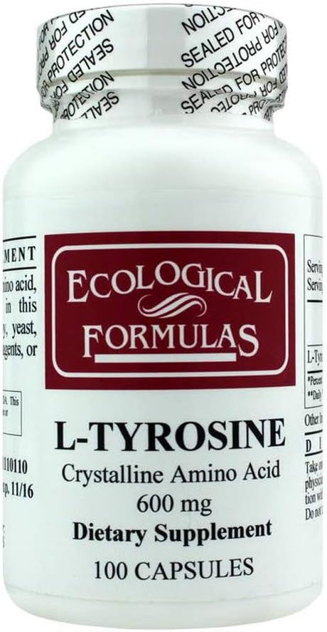 Ecological Formulas L-Tyrosine Crystalline Amino Acid 600 Mg, White, 100 Count