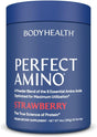 Bodyhealth Perfectamino Powder Strawberry (60 Servings) Best Pre/Post Workout Recovery Drink, 8 Essential Amino Acids Energy Supplement with 50% Bcaas, 100% Organic, 99% Utilization