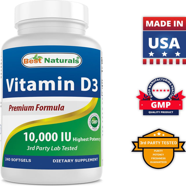 Best Naturals Vitamin D3 10000 IU 240 Softgels