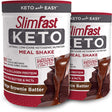 Slimfast Keto Meal Replacement Powder, Fudge Brownie Batter, Low Carb with Whey & Collagen Protein, 10 Servings (Pack of 2)