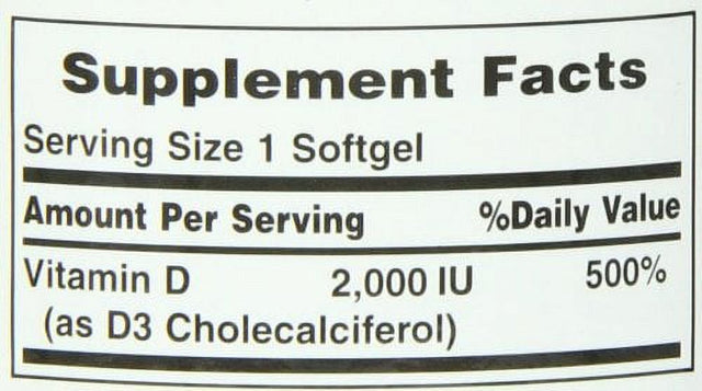 Vitamin D3 -2000 IU, 150 Softgels