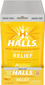 HALLS Relief Honey Lemon Sugar Free Cough Drops, 12 Packs of 25 Drops (300 Total Drops)