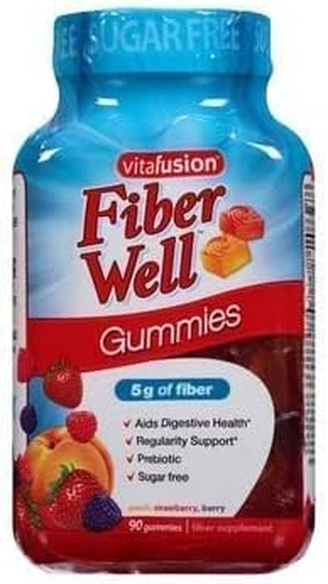 Vitafusion, Fiber Well Gummies, Fiber Supplement, Assorted Flavors - 90 Gummies, Pack of 3